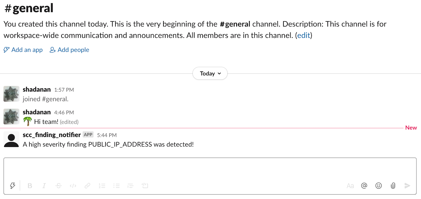 Notificación de Slack