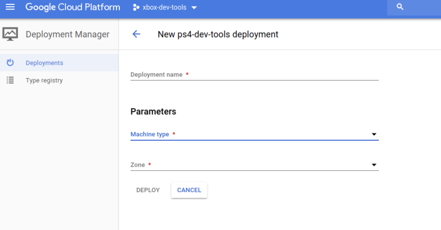 Formulir deployment