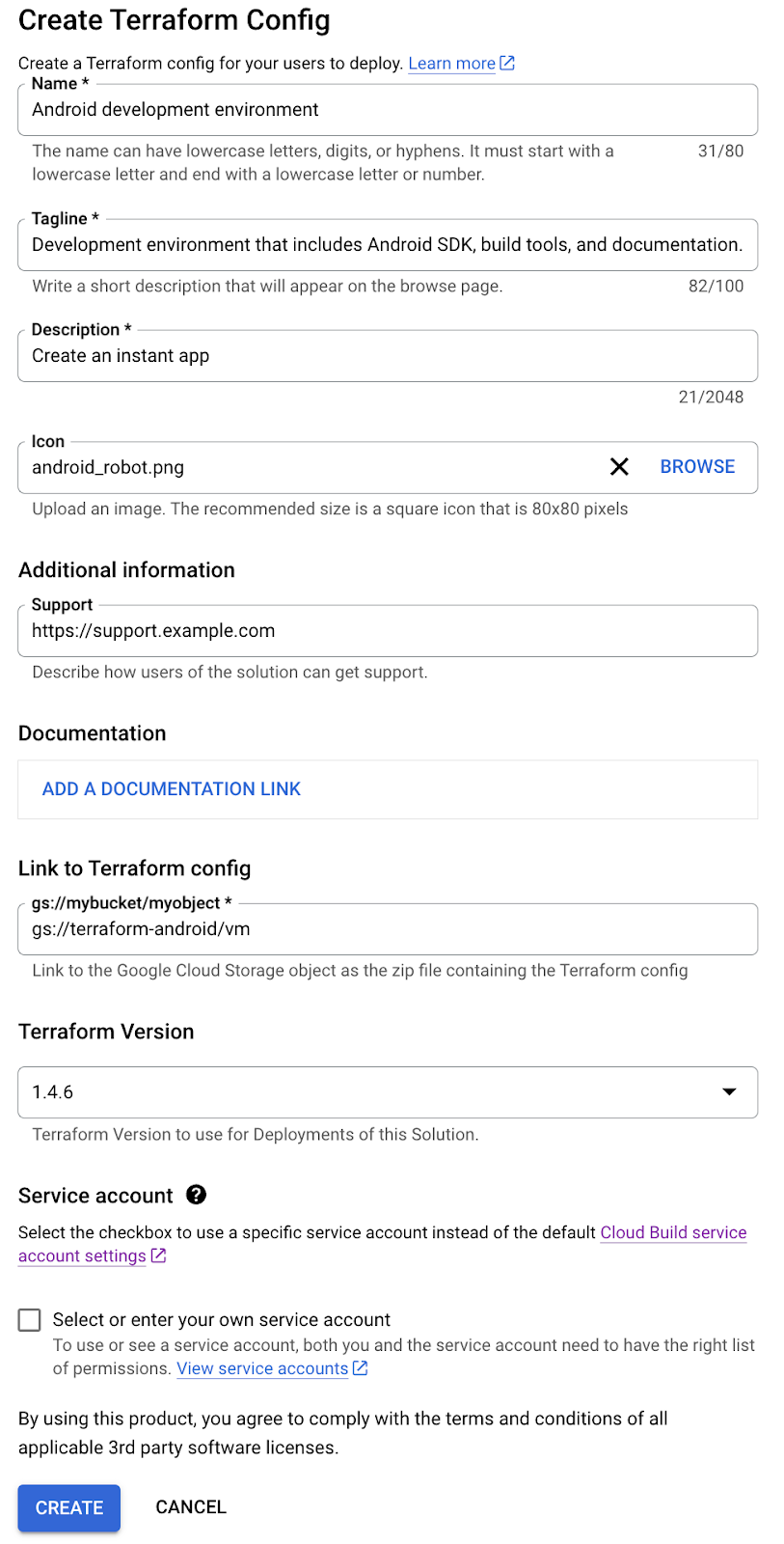 Criar uma configuração do
Terraform