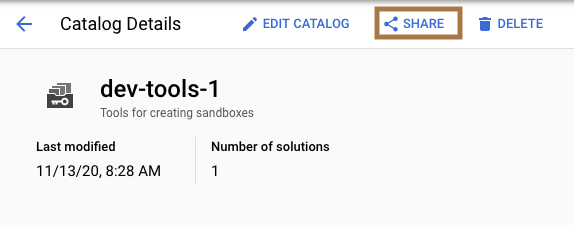 Pulsante Condividi catalogo