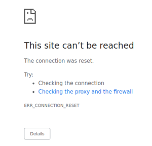 site can't be reached