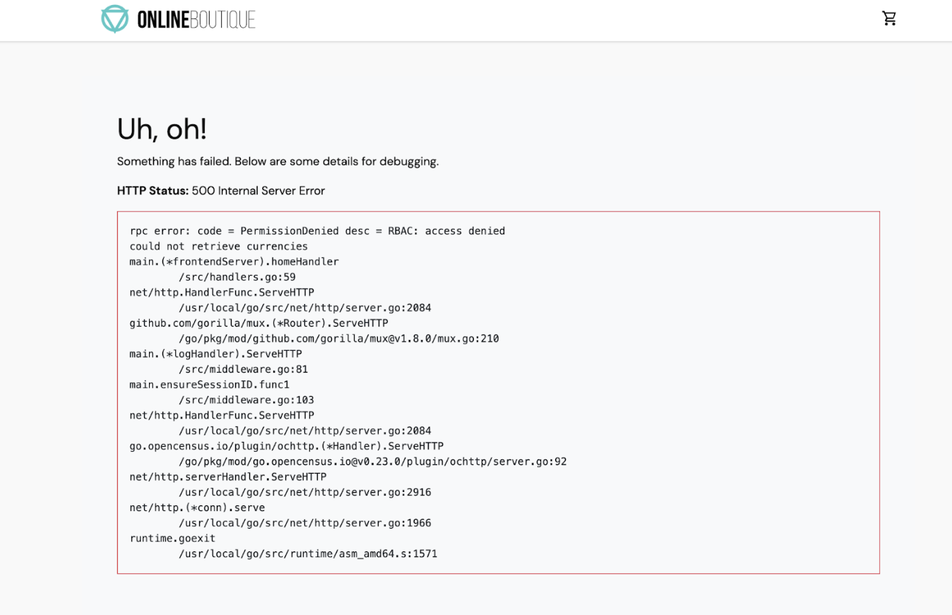 error rbac 500 de autorización