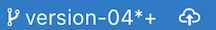 Git status bar with branch indicator showing the master branch as current and the Publish action adjacent