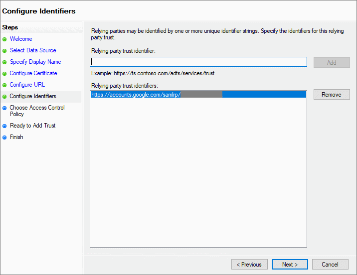 Utilizzo di identificatori di attendibilità parti.