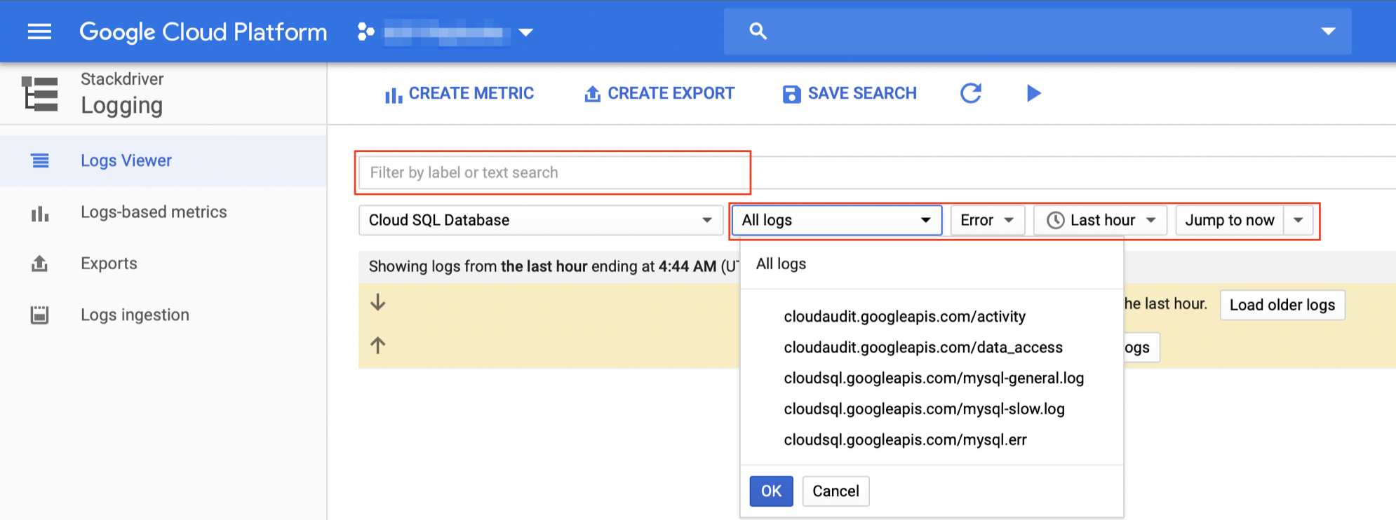 Viewing logs in Cloud Logging.