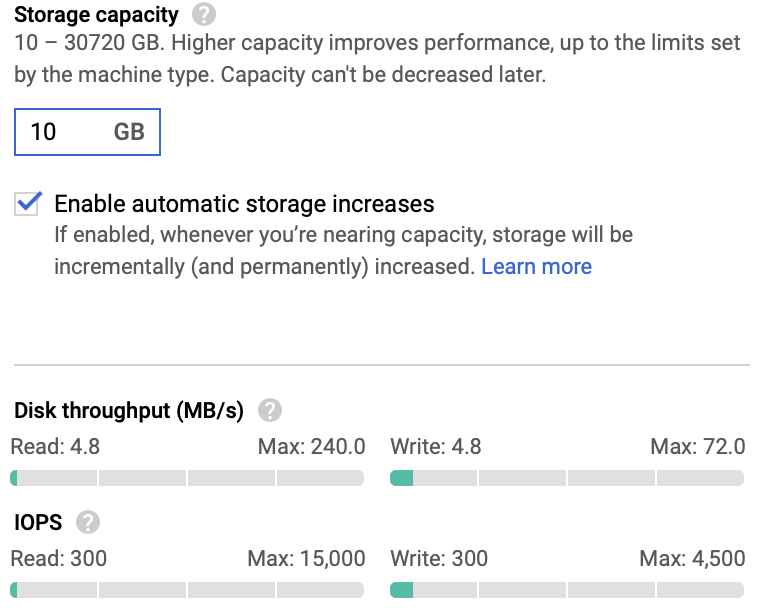 10 GB のストレージ容量。