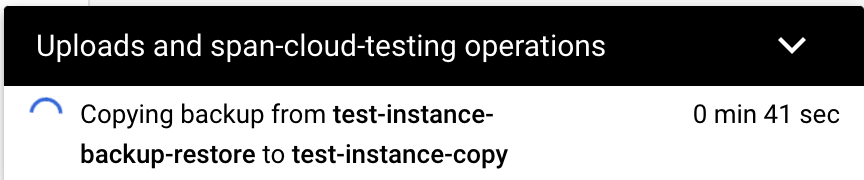 Capture d'écran de l'indicateur de progression indiquant 0 minute et 41 secondes