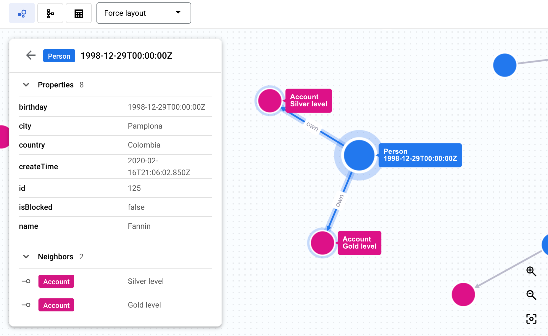 查询结果切换按钮。
