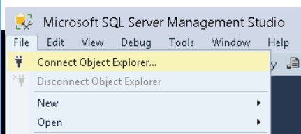 Memilih Object Explorer