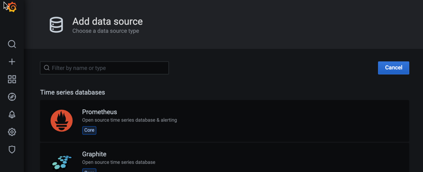 Agrega una fuente de datos de Prometheus.