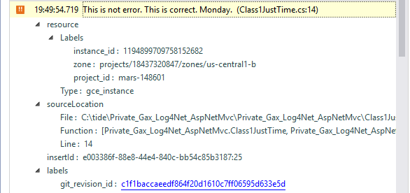 Image montrant une entrée de journal développée et un lien permettant d&#39;accéder au code source