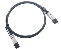 A photo depicting a QSFP+ twinaxial copper network cable