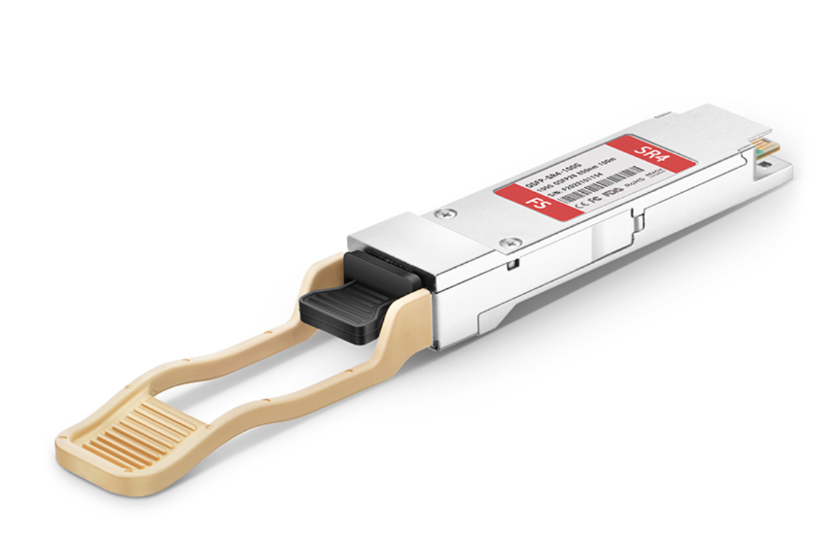 Ein Foto mit einem QSFP28 auf SFP28-Adapter