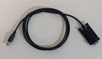 A photo depicting a USB-to-serial adapter cable