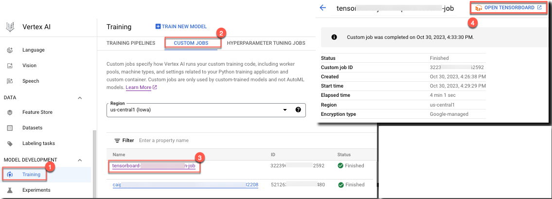 開啟 TensorBoard 按鈕