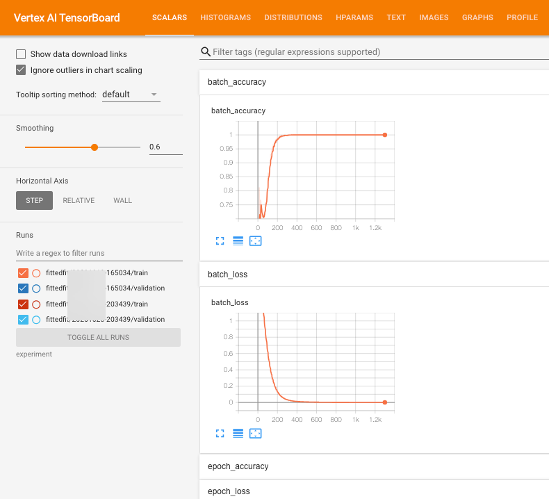 TensorBoard view appear