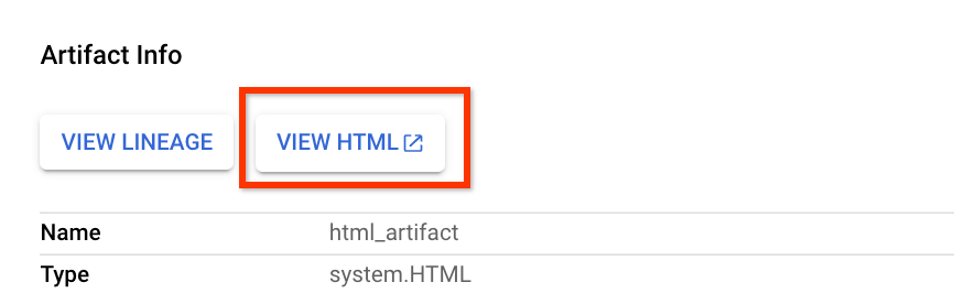 Informationen zum HTML-Artefakt in der Konsole