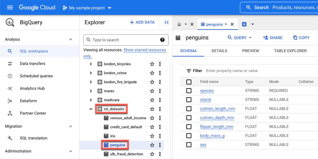 View penguin public dataset.