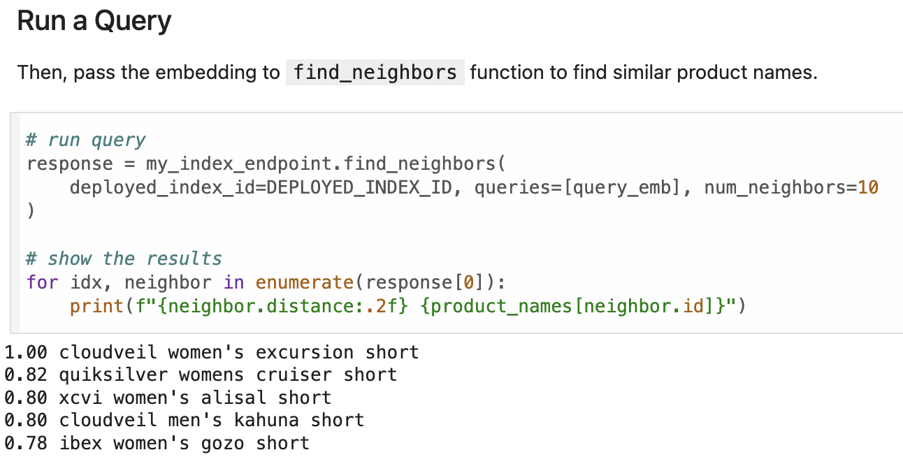 Panduan Memulai Vertex AI Vector Search