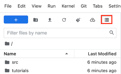 左側のサイドバーの右上にある [Mount shared storage] ボタン