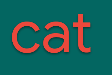 image of text with the word cat