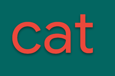 顯示「cat」一字的圖片