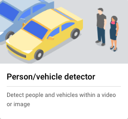 person vehicle detector model card in console