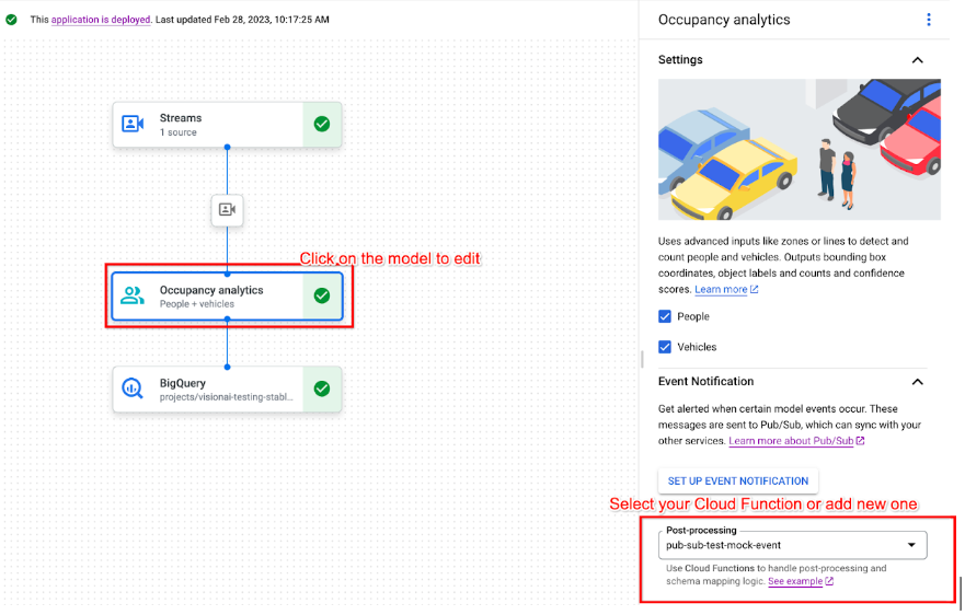 Sélectionner l&#39;image de la fonction Cloud post-traitement dans Cloud Console