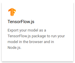 Option d'exportation Tensorflow.js