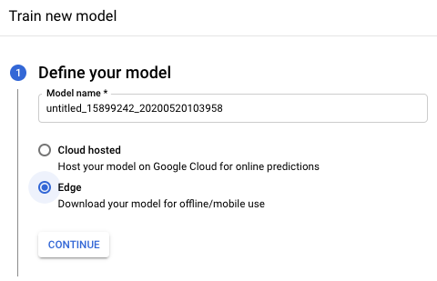 define your model section for training