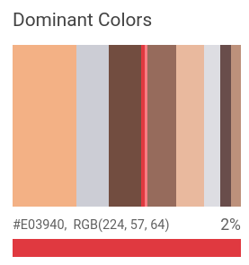 dominant colors detected in Bali image