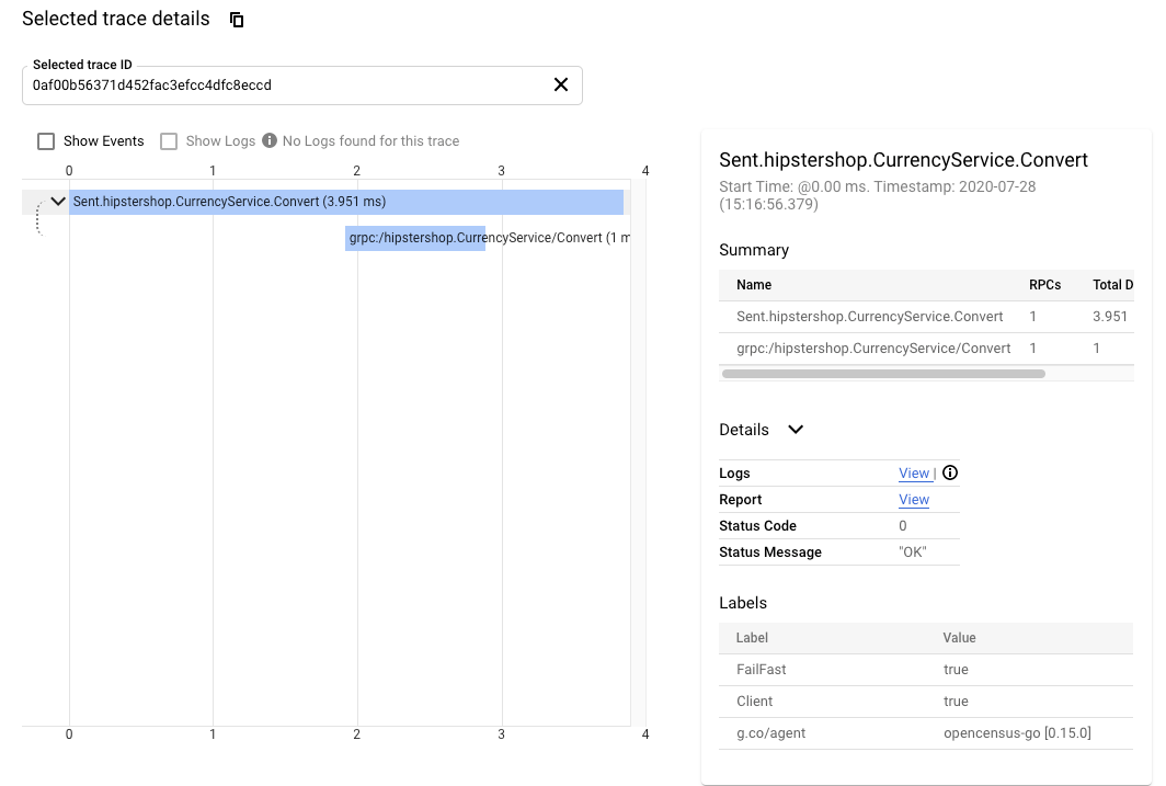 Viewing Trace Details Cloud Trace Google Cloud