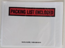 Um exemplo de uma bolsa para etiquetas de envio