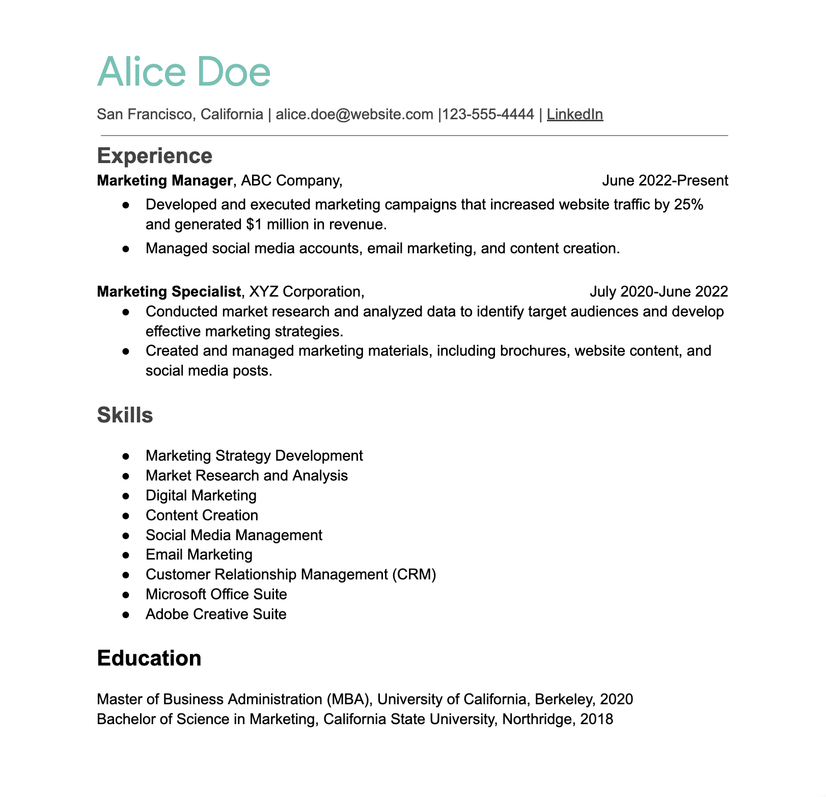 image of resume